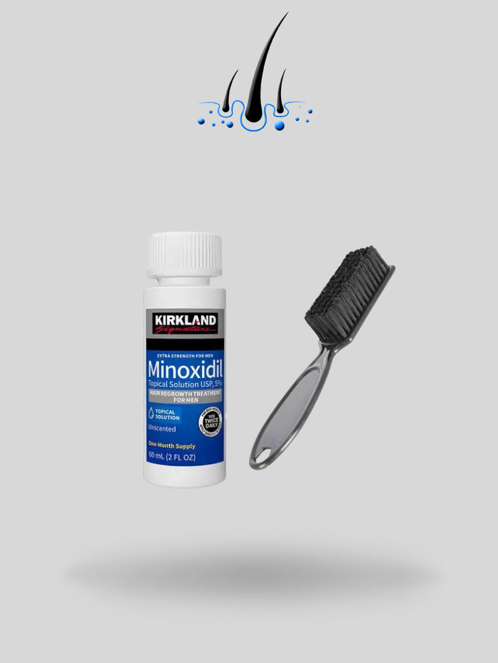 Minoxidil Kirkland 5% 1 mes + cepillo fade