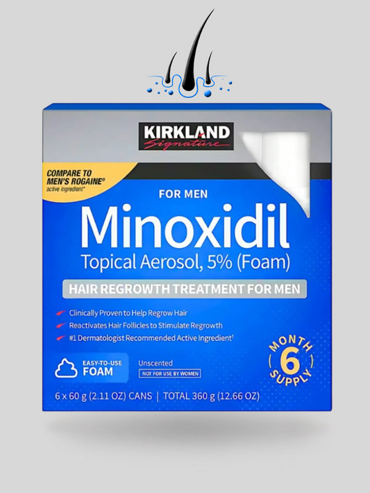 Minoxidil Kirkland 5% en Espuma – Tratamiento de 1 Mes para el Crecimiento del Cabello