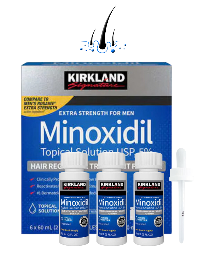 Minoxidil Kirkland 5% : Tratamiento de 3 Meses para el Crecimiento del Cabello