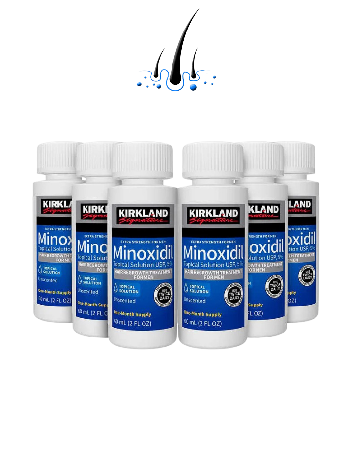 Minoxidil Kirkland 5% – Tratamiento Capilar y Facial de 6 Meses para el Crecimiento del Cabello (360ml)