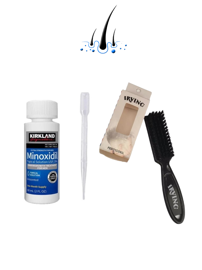 Minoxidil Kirkland 5% 1 mes + cepillo fade